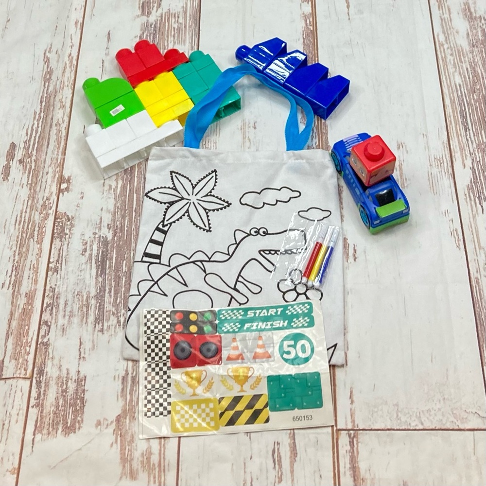 Hobby Lobby Reusable Tote Bag DIY Coloring Bag With Markers & Colorful Blocks